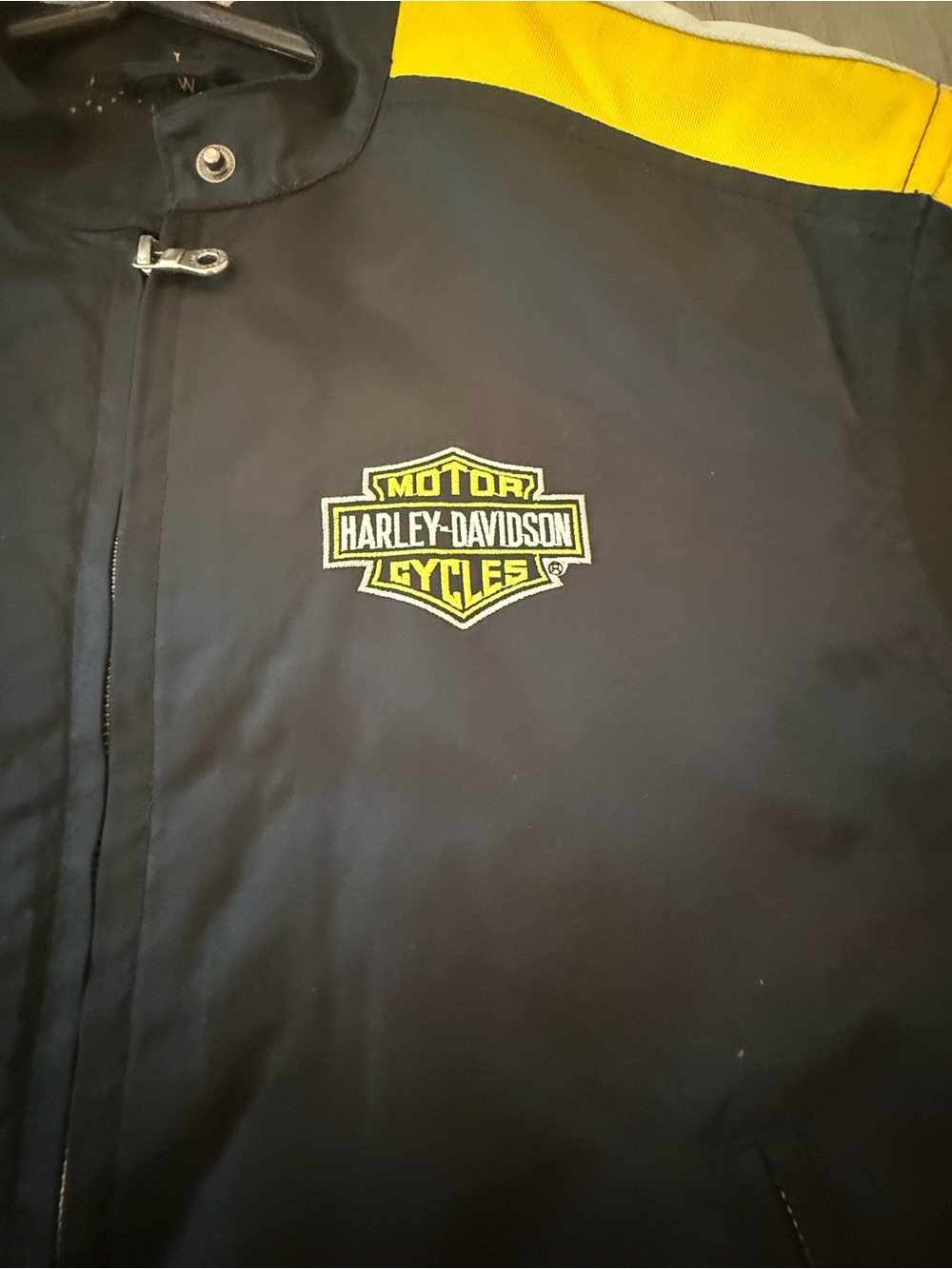 Harley-Davidson Women Black and Yellow Motorcycle Jacket with Reflective Stripes - Picture 2 of 5